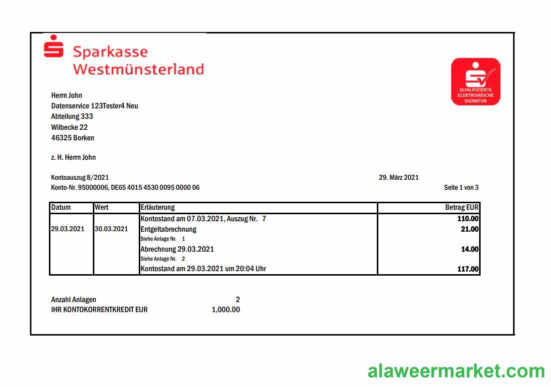 Germany Sparkasse excel pdf
